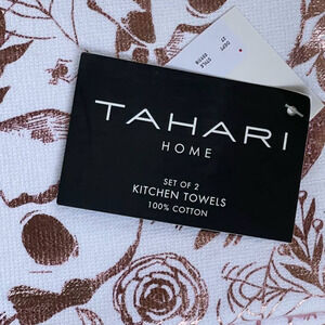 Skull Metallic Pink Tik Tok Viral Halloween Kitchen Towels Tahari 2‎ pk NWT